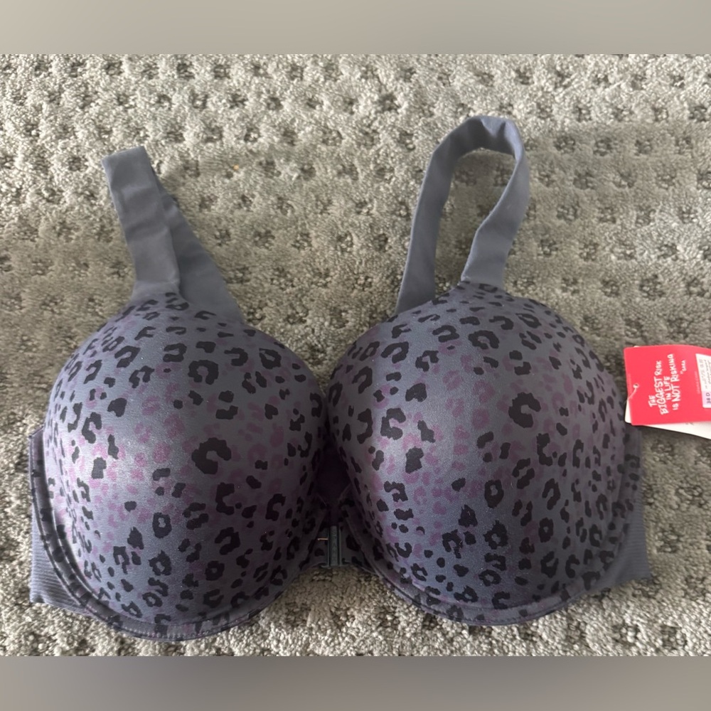 SPANX Purple Leopard Print Bra NWT  Full Coverage
